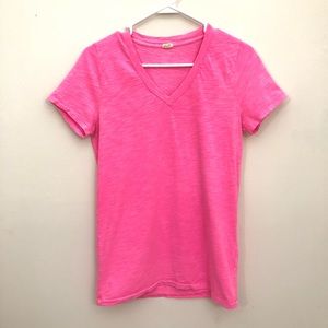 J. Crew | Pink Cotton V-Neck Tee Shirt
